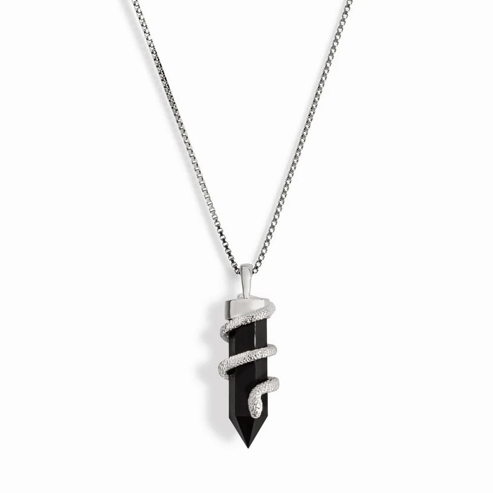 Onyx Crystal Snake Necklace - Image 6